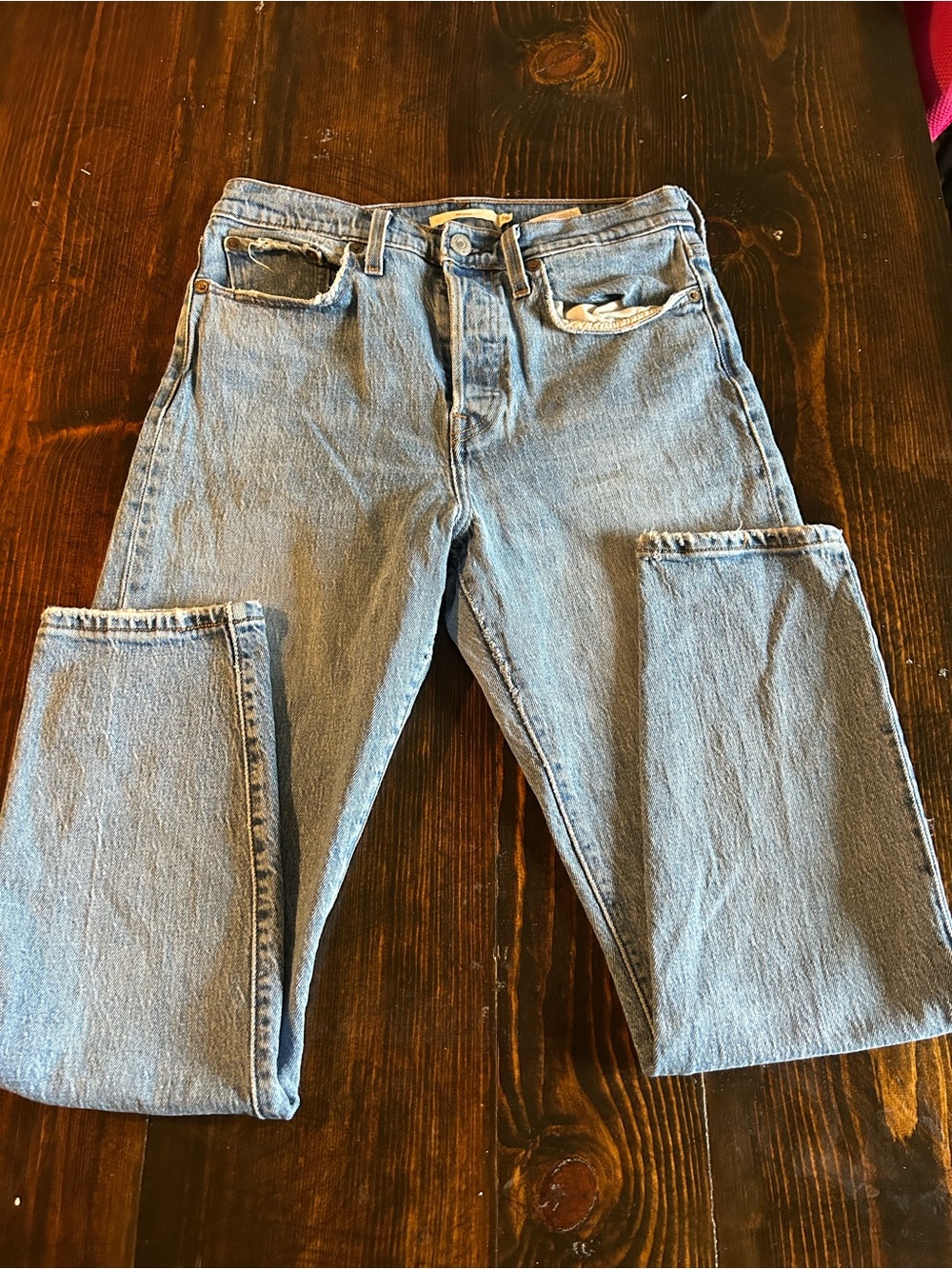 Levi’s Wedgie Icon Fit W28 Big E Raw Hem High Rise Jeans